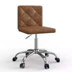 Chaise de bureau sans accoudoirs VECELO en cuir PU, réglable en hauteur et pivotante à 360° pour la maison ou le bureau