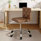 Chaise de bureau sans accoudoirs VECELO en cuir PU, réglable en hauteur et pivotante à 360° pour la maison ou le bureau