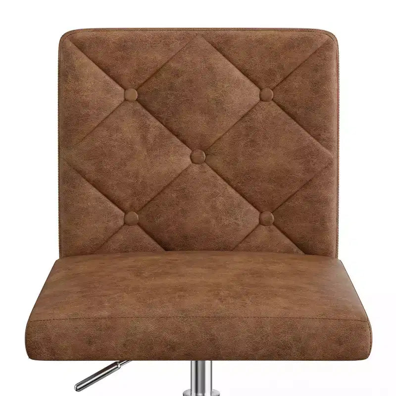Chaise de bureau sans accoudoirs VECELO en cuir PU, réglable en hauteur et pivotante à 360° pour la maison ou le bureau