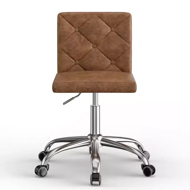 Chaise de bureau sans accoudoirs VECELO en cuir PU, réglable en hauteur et pivotante à 360° pour la maison ou le bureau