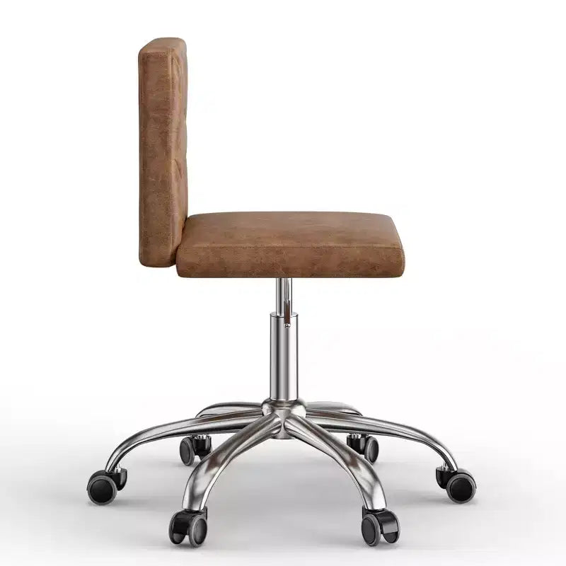 Chaise de bureau sans accoudoirs VECELO en cuir PU, réglable en hauteur et pivotante à 360° pour la maison ou le bureau