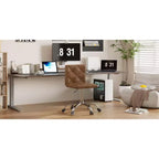 Chaise de bureau sans accoudoirs VECELO en cuir PU, réglable en hauteur et pivotante à 360° pour la maison ou le bureau