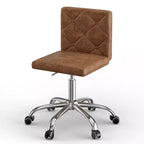 Chaise de bureau sans accoudoirs VECELO en cuir PU, réglable en hauteur et pivotante à 360° pour la maison ou le bureau
