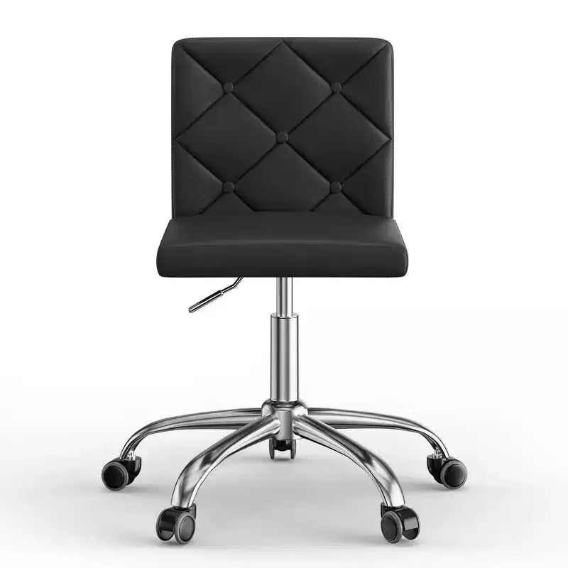 Chaise de bureau sans accoudoirs VECELO en cuir PU, réglable en hauteur et pivotante à 360° pour la maison ou le bureau