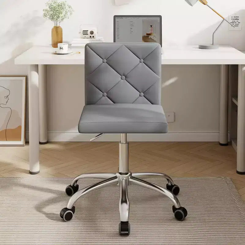 Chaise de bureau sans accoudoirs VECELO en cuir PU, réglable en hauteur et pivotante à 360° pour la maison ou le bureau