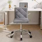 Chaise de bureau sans accoudoirs VECELO en cuir PU, réglable en hauteur et pivotante à 360° pour la maison ou le bureau