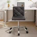 Chaise de bureau sans accoudoirs VECELO en cuir PU, réglable en hauteur et pivotante à 360° pour la maison ou le bureau