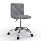 Chaise de bureau sans accoudoirs VECELO en cuir PU, réglable en hauteur et pivotante à 360° pour la maison ou le bureau