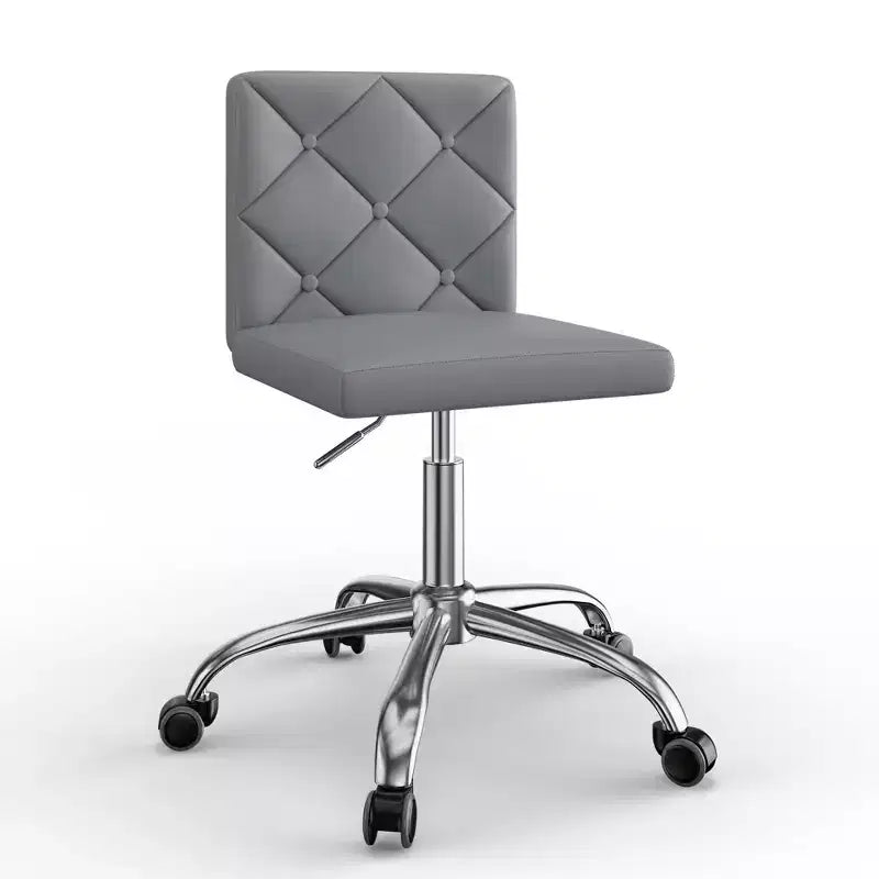 Chaise de bureau sans accoudoirs VECELO en cuir PU, réglable en hauteur et pivotante à 360° pour la maison ou le bureau