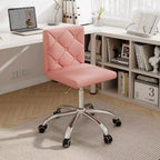 Chaise de bureau sans accoudoirs VECELO en cuir PU, réglable en hauteur et pivotante à 360° pour la maison ou le bureau