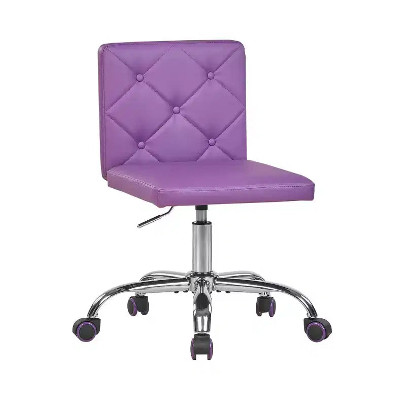 Chaise de bureau sans accoudoirs VECELO en cuir PU, réglable en hauteur et pivotante à 360° pour la maison ou le bureau
