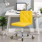 Chaise de bureau sans accoudoirs VECELO en cuir PU, réglable en hauteur et pivotante à 360° pour la maison ou le bureau