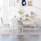 Ensemble de salle à manger rétro 5 pièces avec table extensible et 4 chaises rembourrées, rallonge de 40 cm, idéal pour la cuisine et la salle à manger