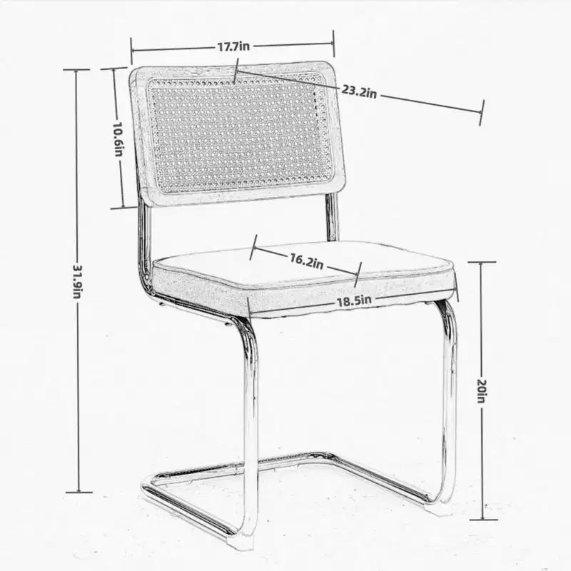 Lot de 2 chaises de salle à manger modernes du milieu du siècle, vert olive, chaises d'appoint en velours avec dossier en rotin naturel et piètement en chrome inoxydable