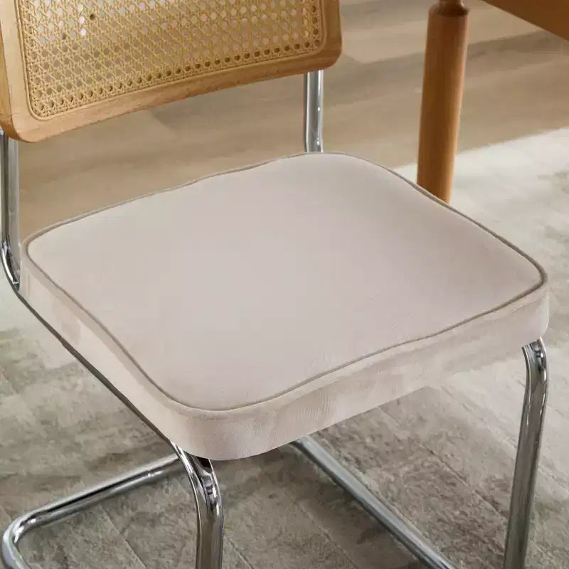 Lot de 2 chaises de salle à manger modernes du milieu du siècle, vert olive, chaises d'appoint en velours avec dossier en rotin naturel et piètement en chrome inoxydable