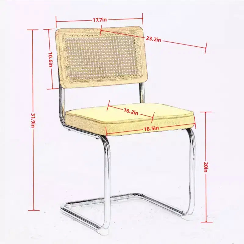 Lot de 2 chaises de salle à manger modernes du milieu du siècle, vert olive, chaises d'appoint en velours avec dossier en rotin naturel et piètement en chrome inoxydable