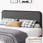 Cadre de lit Queen, Cadre de lit Queen rembourré avec tête de lit, pied de lit, rangement sous le lit, Cadre de lit moderne silencieux avec métal robuste