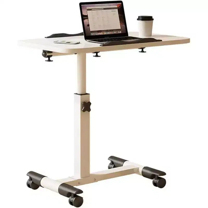 Table avec roulettes - Bureau d'ordinateur portable roulant à hauteur réglable, table d'appoint pour bureau à domicile