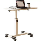 Table avec roulettes - Bureau d'ordinateur portable roulant à hauteur réglable, table d'appoint pour bureau à domicile
