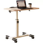 Table avec roulettes - Bureau d'ordinateur portable roulant à hauteur réglable, table d'appoint pour bureau à domicile