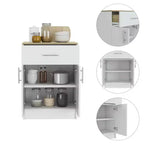 Meuble de rangement Okak Pantry, Meuble de rangement avec un tiroir, Deux étagères intérieures, Meuble pour entrée, salon, blanc