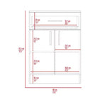 Meuble de rangement Okak Pantry, Meuble de rangement avec un tiroir, Deux étagères intérieures, Meuble pour entrée, salon, blanc