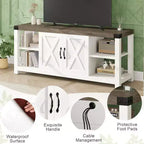 Meuble TV banc de divertissement 65" - Console média avec étagères de rangement pour salon