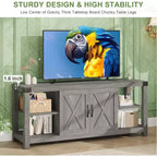 Meuble TV banc de divertissement 65" - Console média avec étagères de rangement pour salon