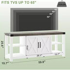 Meuble TV banc de divertissement 65" - Console média avec étagères de rangement pour salon