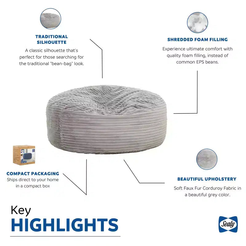 Pouf poire en fausse fourrure HomeStock Kade, 1,80 m