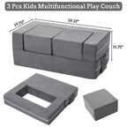 Canapé convertible pour enfant, 3 pièces, lit canapé en mousse, canapé modulaire pour chambre d'enfant ou salle de jeux