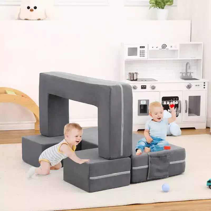 Canapé convertible pour enfant, 3 pièces, lit canapé en mousse, canapé modulaire pour chambre d'enfant ou salle de jeux