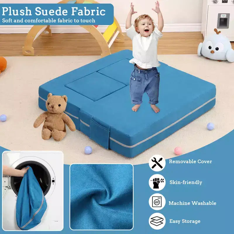 Canapé convertible pour enfant, 3 pièces, lit canapé en mousse, canapé modulaire pour chambre d'enfant ou salle de jeux