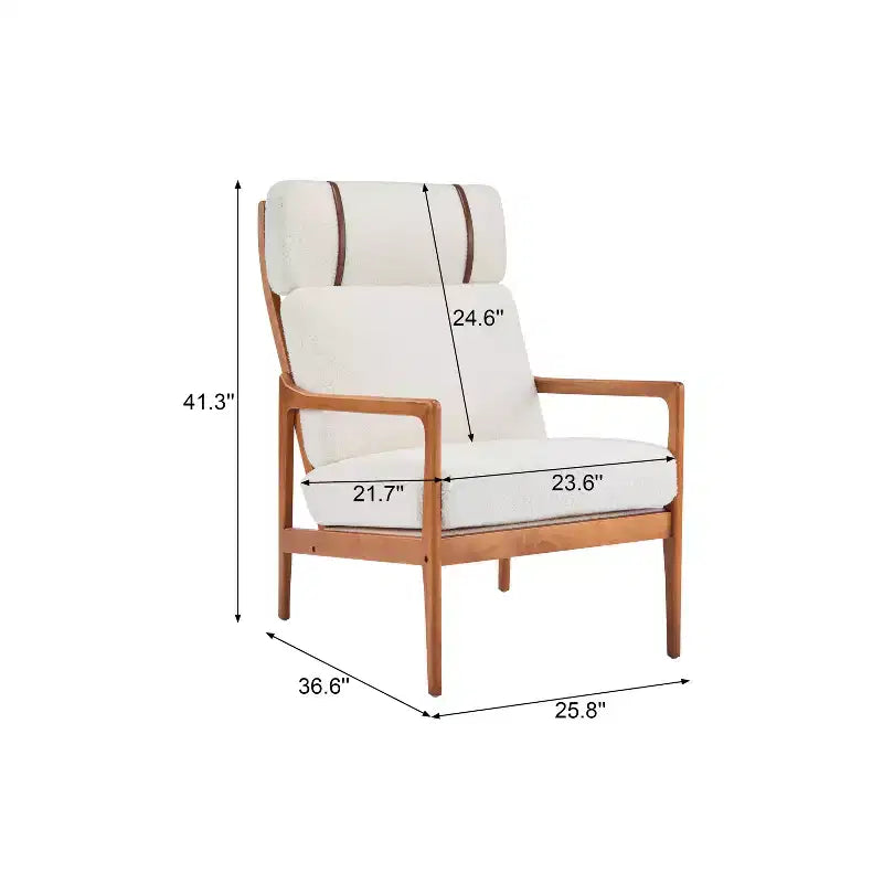 Fauteuils d'appoint scandinaves du milieu du siècle, lot de deux, structure en bois massif à dossier haut, chaises longues pour salon, chambre ou coin lecture