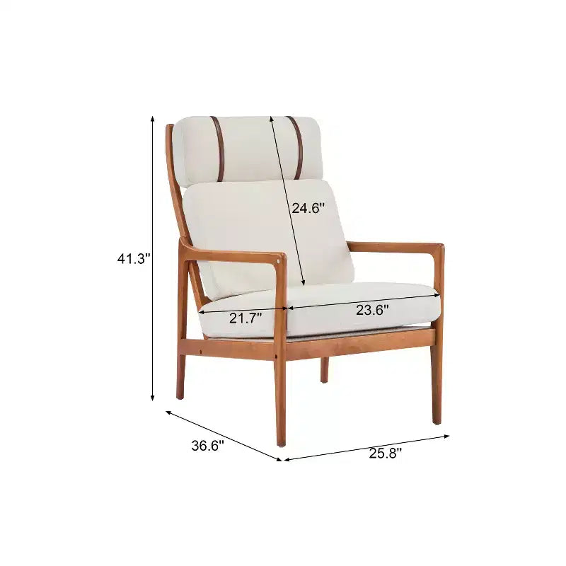 Fauteuils d'appoint scandinaves du milieu du siècle, lot de deux, structure en bois massif à dossier haut, chaises longues pour salon, chambre ou coin lecture