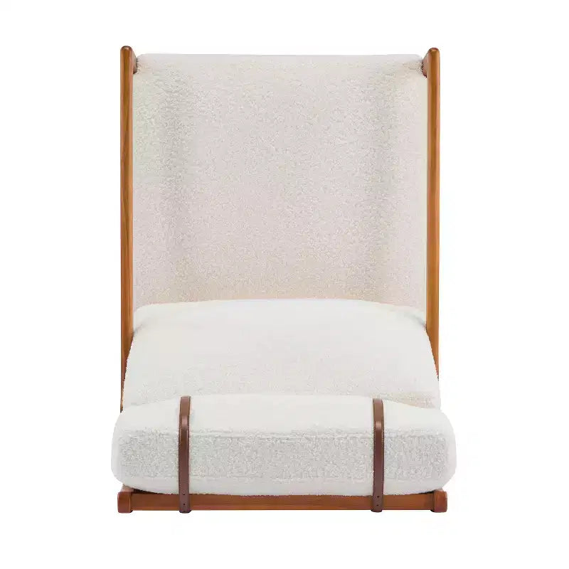 Fauteuils d'appoint scandinaves du milieu du siècle, lot de deux, structure en bois massif à dossier haut, chaises longues pour salon, chambre ou coin lecture