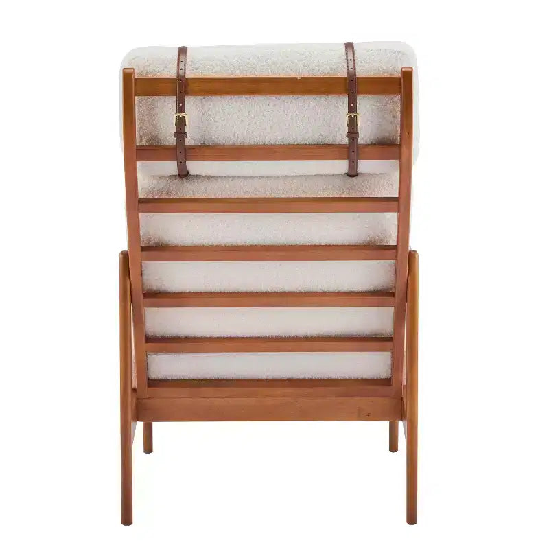 Fauteuils d'appoint scandinaves du milieu du siècle, lot de deux, structure en bois massif à dossier haut, chaises longues pour salon, chambre ou coin lecture