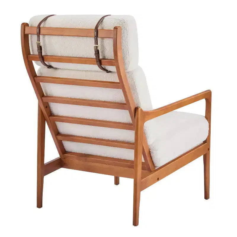 Fauteuils d'appoint scandinaves du milieu du siècle, lot de deux, structure en bois massif à dossier haut, chaises longues pour salon, chambre ou coin lecture