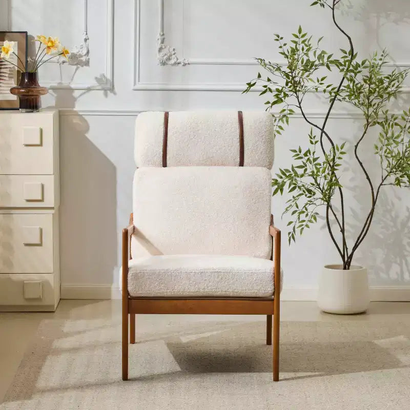 Fauteuils d'appoint scandinaves du milieu du siècle, lot de deux, structure en bois massif à dossier haut, chaises longues pour salon, chambre ou coin lecture
