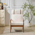 Fauteuils d'appoint scandinaves du milieu du siècle, lot de deux, structure en bois massif à dossier haut, chaises longues pour salon, chambre ou coin lecture