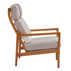 Fauteuils d'appoint scandinaves du milieu du siècle, lot de deux, structure en bois massif à dossier haut, chaises longues pour salon, chambre ou coin lecture