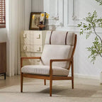 Fauteuils d'appoint scandinaves du milieu du siècle, lot de deux, structure en bois massif à dossier haut, chaises longues pour salon, chambre ou coin lecture