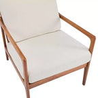 Fauteuils d'appoint scandinaves du milieu du siècle, lot de deux, structure en bois massif à dossier haut, chaises longues pour salon, chambre ou coin lecture