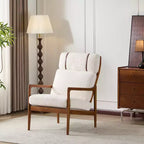 Fauteuils d'appoint scandinaves du milieu du siècle, lot de deux, structure en bois massif à dossier haut, chaises longues pour salon, chambre ou coin lecture