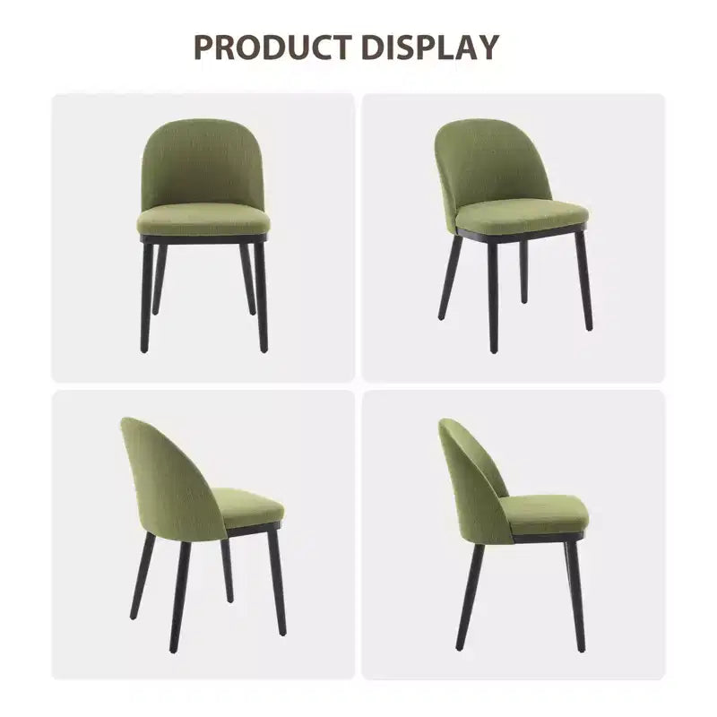 Chaises de salle à manger, lot de 2 chaises de cuisine rembourrées en lin – Chaises d'appoint modernes en bois avec coussins épais pour salle à manger, beige