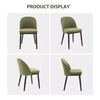 Chaises de salle à manger, lot de 2 chaises de cuisine rembourrées en lin – Chaises d'appoint modernes en bois avec coussins épais pour salle à manger, beige