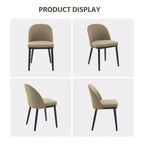 Chaises de salle à manger, lot de 2 chaises de cuisine rembourrées en lin – Chaises d'appoint modernes en bois avec coussins épais pour salle à manger, beige