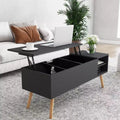 TROPOW Lift Top Coffee Table Center Table with Hidden Compartment Adjustable Storage Shelf Lift Tabletop Dining Table,black