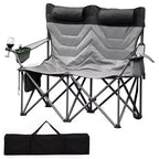 Oversized Folding Camping Chair, Outdoor Padded Portable Chair with Cup Holder, 450 LBS Capacity
