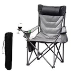 Chaise de camping pliante surdimensionnée, chaise portable rembourrée d'extérieur avec porte-gobelet, capacité de 204 kg